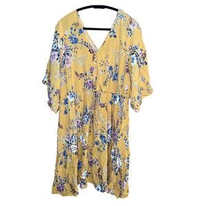 Torrid Yellow Floral Dress - Adjustable Drawstring Tie